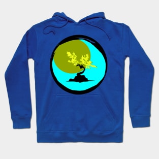 retro japanese bonsai - sumi design in a enso circle brush stroke Hoodie